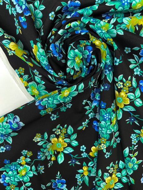 Polyester Elastane Floral Print Green