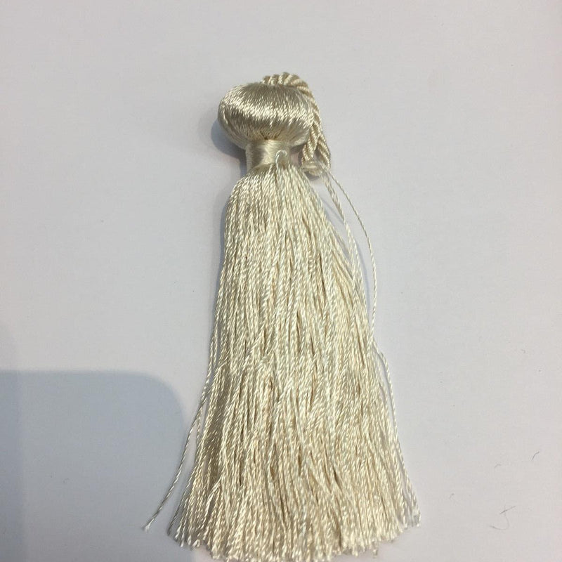 Simple Off-White Key Tassel - Off-White, 5" Length (25 Pieces)