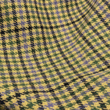 Gold Purple Green Houndstooth Wool Tweed Fabric - Houndstooth Pattern, 58/60" Width