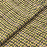 Gold Purple Green Houndstooth Wool Tweed Fabric - Houndstooth Pattern, 58/60" Width