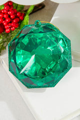Green Jewel Ornament 4 Inch to 5 Inch Luxury Holiday Decor