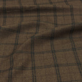 Brown Windowpane Wool Sportcoat Fabric - Brown Windowpane, 60" Width