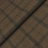Brown Windowpane Wool Sportcoat Fabric - Brown Windowpane, 60" Width