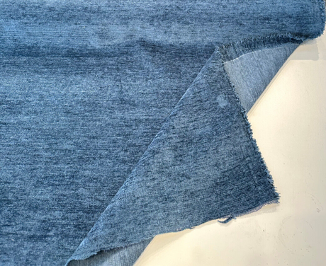 Soft Chenille Upholstery Fabric - Surf Blue Cuddle Backed, 54" Width (1 Yard)