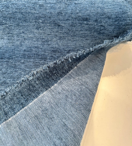 Soft Chenille Upholstery Fabric - Surf Blue Cuddle Backed, 54" Width (1 Yard)