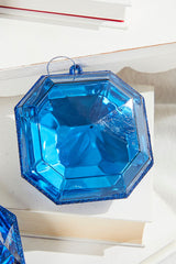 Sapphire Jewel Ornament 4 Inch to 5 Inch Luxury Holiday Decor