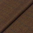 Rust Windowpane Wool Blend Tweed Fabric - Brown Red Windowpane, 60" Width (1 Yard)