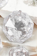 Silver Jewel Ornament 4 Inch to 5 Inch Luxury Holiday Decor