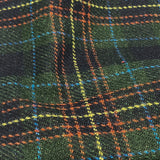Dark Green Tartan Plaid Wool Tweed Fabric - Dark Green Tartan Plaid, 60" Width