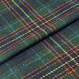 Dark Green Tartan Plaid Wool Tweed Fabric - Dark Green Tartan Plaid, 60" Width