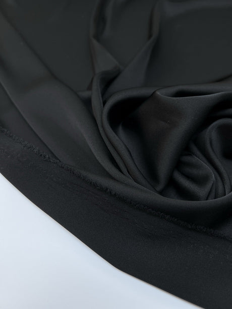 Black Stretch Sateen Fabric