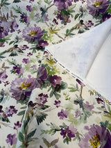 Peggy Cotton Fabric - Floral Butterflies, Lavender, 54" Width (By The Yard)