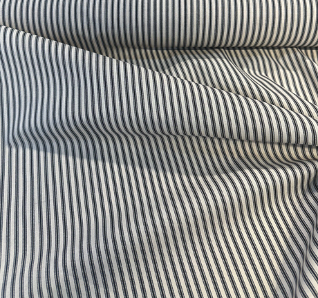 Waverly Timeless Ticking Cotton Fabric - Black Striped, 54" Width (1 Yard)
