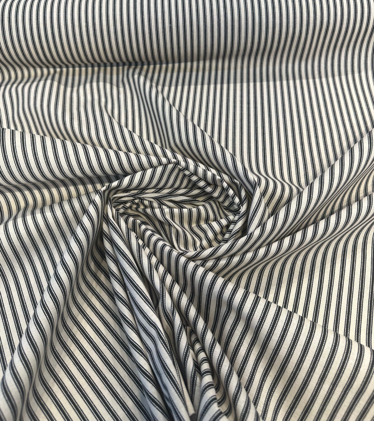 Waverly Timeless Ticking Cotton Fabric - Black Striped, 54" Width (1 Yard)