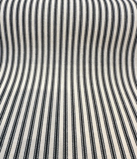 Waverly Timeless Ticking Cotton Fabric - Black Striped, 54" Width (1 Yard)