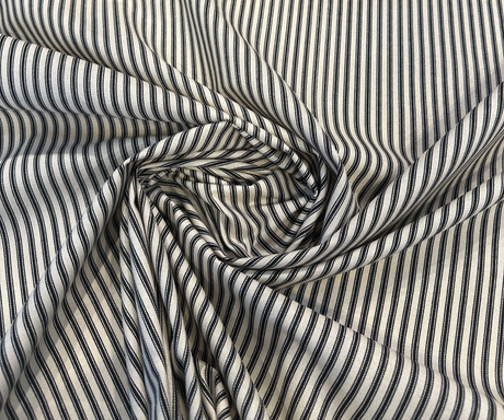 Waverly Timeless Ticking Cotton Fabric - Black Striped, 54" Width (1 Yard)
