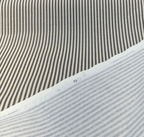 Waverly Timeless Ticking Cotton Fabric - Black Striped, 54" Width (1 Yard)