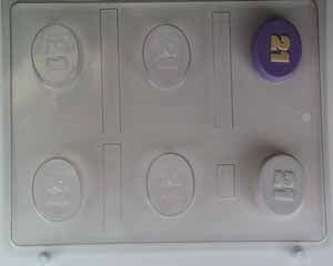 21 Oval Mint Chocolate Candy Mold - CCN007