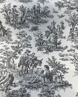Waverly Toile Noir 100 Percent Cotton Fabric - Black And White/Off White Toile Print, 54" Width (1 Yard)