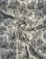 Waverly Toile Noir 100 Percent Cotton Fabric - Black And White/Off White Toile Print, 54" Width (1 Yard)