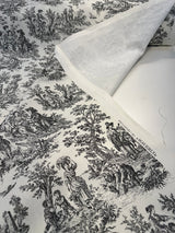Waverly Toile Noir 100 Percent Cotton Fabric - Black And White/Off White Toile Print, 54" Width (1 Yard)