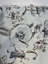 Waverly Mandarin Prose Cotton Fabric - Moonstone Chinoiserie Floral, 54" Width (1 Yard)