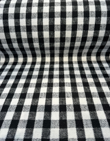 Logan Check Domino Linen Cotton Fabric - Black White Check, 54" Width (By The Yard)