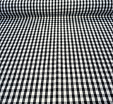 Logan Check Domino Linen Cotton Fabric - Black White Check, 54" Width (By The Yard)