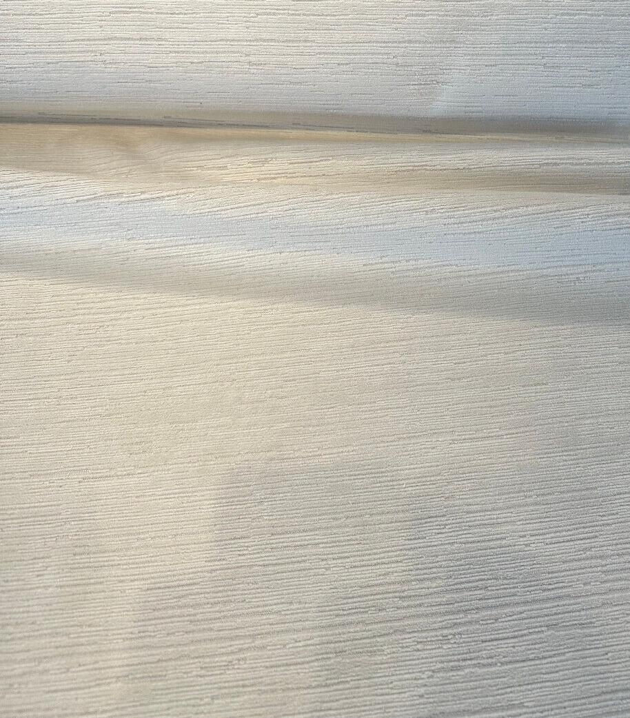 Dolce Plush Texture Cut Velvet Polyester Fabric - Ivory Striped High Low Texture, 54" Width (1 Yard)