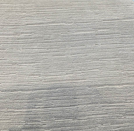 Plush Texture Cut Velvet Dolce Stone Polyester Fabric - Stone Striped High-Low Texture, 54" Width (1 Yard)