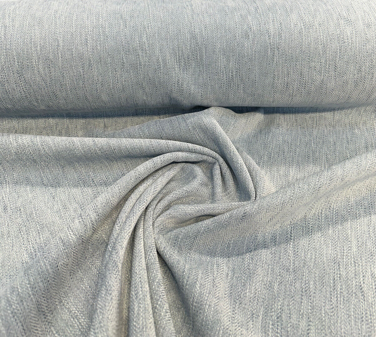 Capital Gains Chenille Fabric - Blue Sky Herringbone, 54" Width (1 Yard)