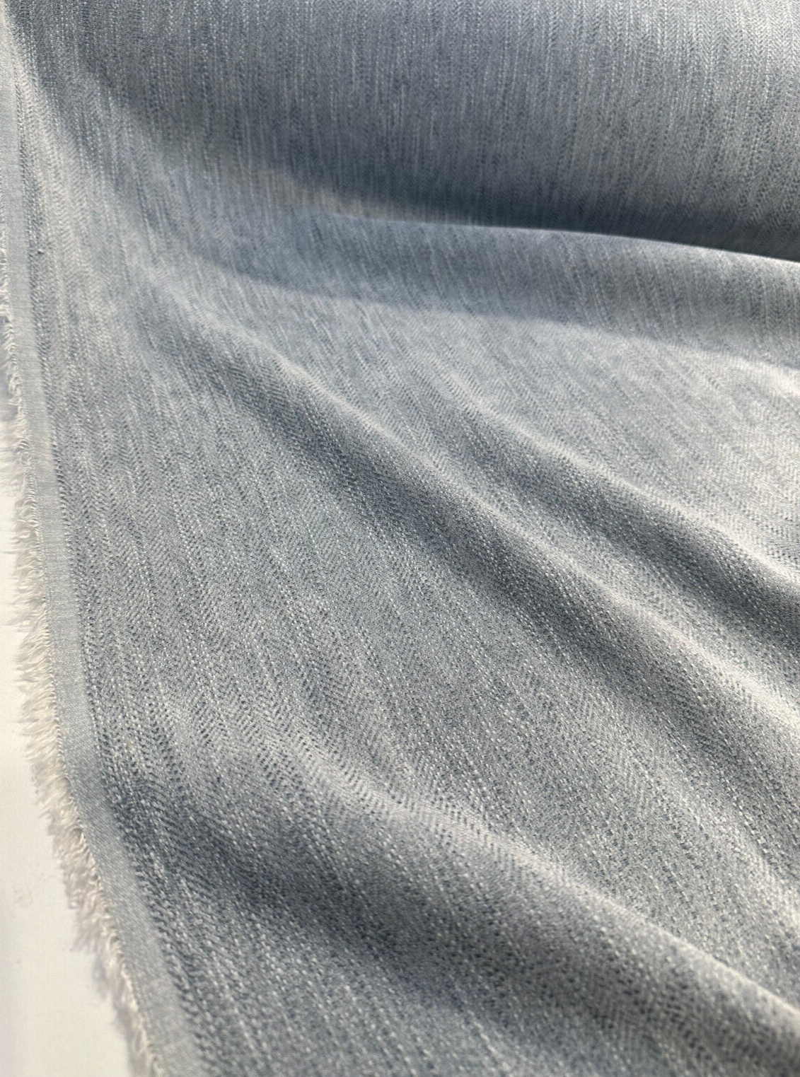 Capital Gains Chenille Fabric - Blue Sky Herringbone, 54" Width (1 Yard)
