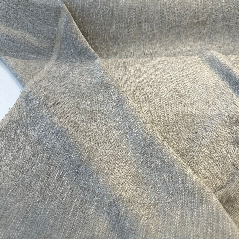 Capital Gains Chenille Upholstery Fabric - Whisper Taupe Herringbone, 54" Width (By The Yard)