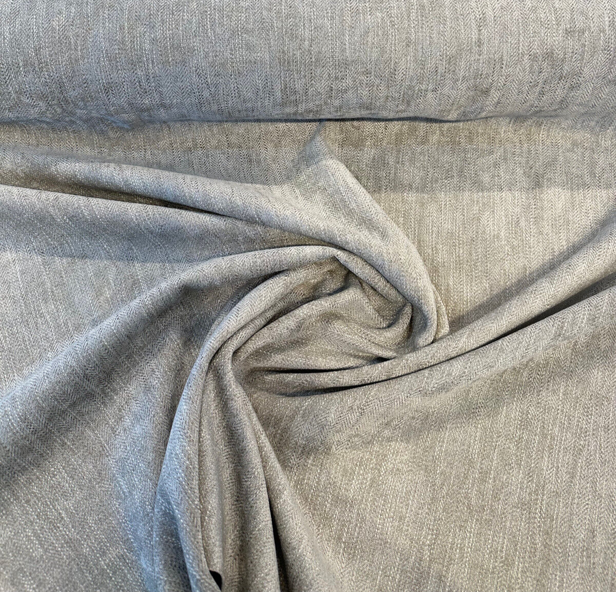 Capital Gains Chenille Upholstery Fabric - Whisper Taupe Herringbone, 54" Width (By The Yard)