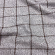 Grey Windowpane Wool Tweed Fabric - Grey Windowpane, 60" Width (1 Yard)