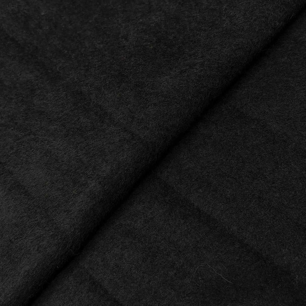Black Mohair Wool Coating Fabric - Black Wool Blend Fabric, 58/60" Width (1 Yard)