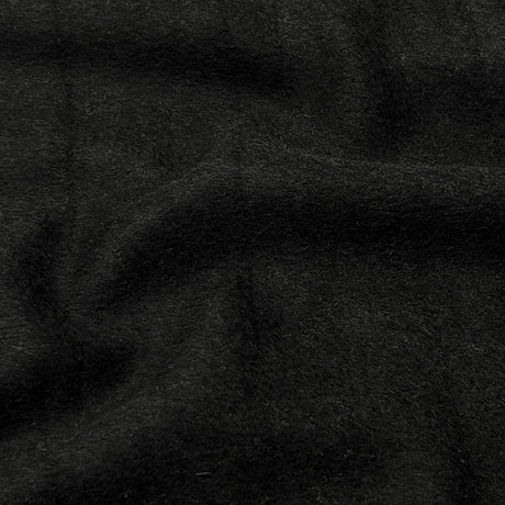 Black Mohair Wool Coating Fabric - Black Wool Blend Fabric, 58/60" Width (1 Yard)