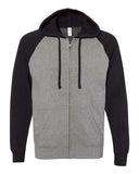 Independent Trading Co. Unisex Special Blend Raglan Full-Zip Hooded Sweatshirt