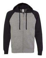 Independent Trading Co. Unisex Special Blend Raglan Full-Zip Hooded Sweatshirt