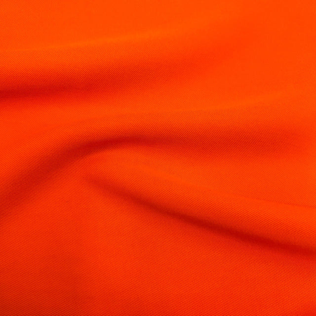 Orange Wool Gabardine Fabric - Orange, Gabardine, 58/60" Width (1 Yard)
