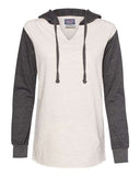 Women’s French Terry Hooded Pullover with Colorblocked Sleeves