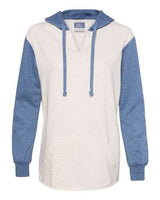 Women’s French Terry Hooded Pullover with Colorblocked Sleeves