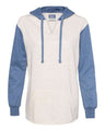 Women’s French Terry Hooded Pullover with Colorblocked Sleeves