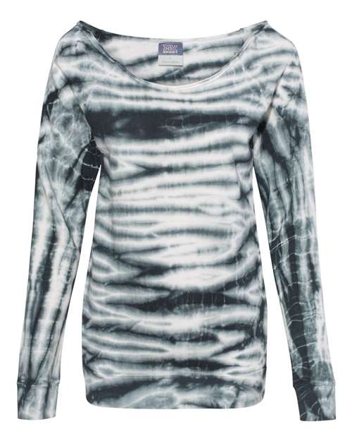 Women's French Terry Off-the-Shoulder Tie-Dyed Sweatshirt