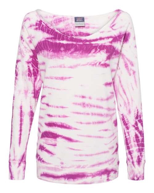 Women's French Terry Off-the-Shoulder Tie-Dyed Sweatshirt