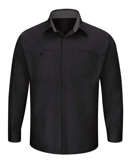 Red Kap Men's Performance Plus Long Sleeve Shirt with OilBlok Technology