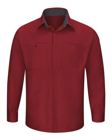 Red Kap Men's Performance Plus Long Sleeve Shirt with OilBlok Technology
