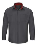 Red Kap Men's Performance Plus Long Sleeve Shirt with OilBlok Technology
