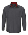 Red Kap Men's Performance Plus Long Sleeve Shirt with OilBlok Technology