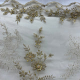 Beaded Floral Lace Mesh